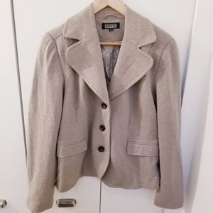 Original Nicole Miller Tan Taupe Cotton Blazer Jacket Coat